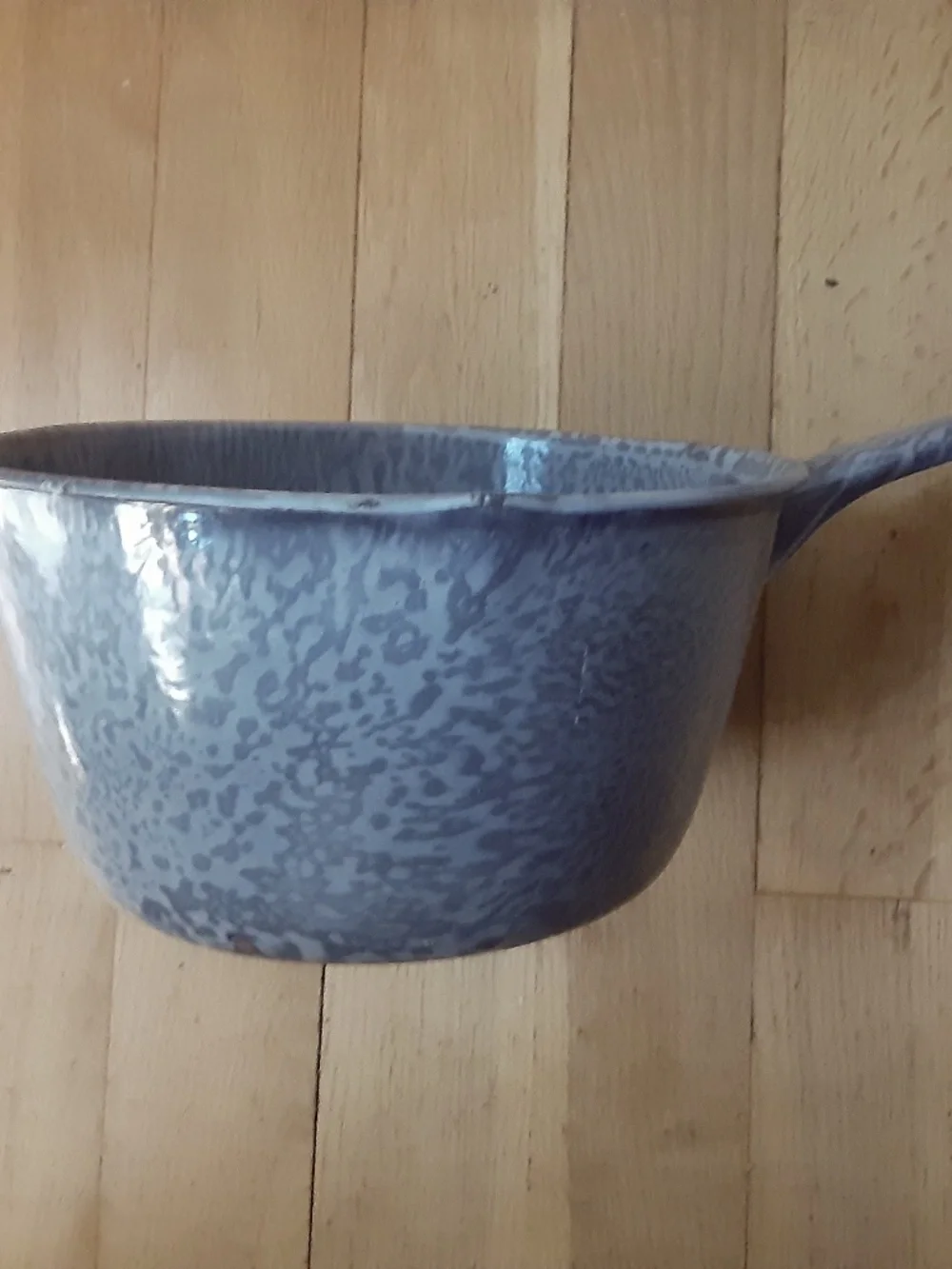 Vintage Grey Graniteware Enamel Sauce Pan Fun Farmhouse